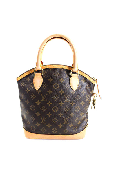 Louis Vuitton Womens Monogram Canvas Zip Top Lockit PM Tote Handbag  Brown