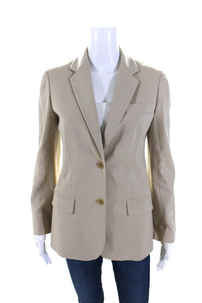 Theory Womens Darted Collared Buttoned Long Sleeve Blazer Jacket Brown Size 8