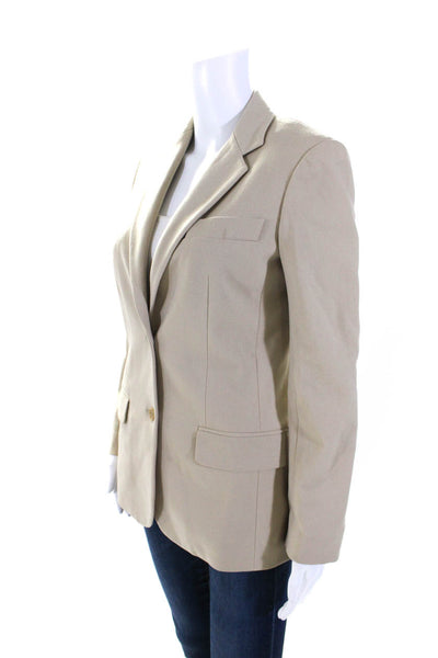 Theory Womens Darted Collared Buttoned Long Sleeve Blazer Jacket Brown Size 8