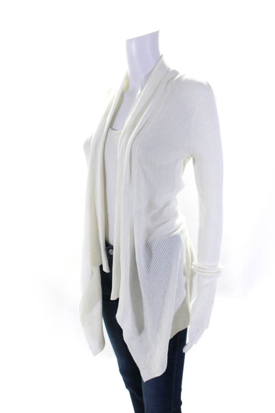 Cotton By Autumn Cashmere Womens White Cotton Cowl Neck Cardigan Sweater Size S