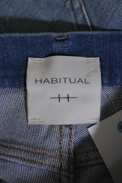 Habitual Womens Blue Light Wash Distress High Rise Slim Straight Jeans Size 25