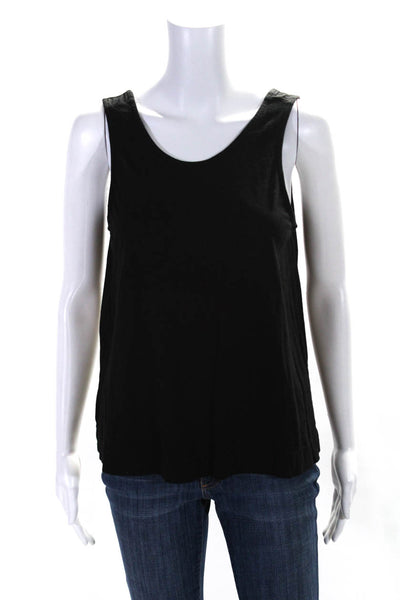 Feel the Piece Terre Jacobs Womens Lace Up Back Tank Top Black Cotton Size M/L