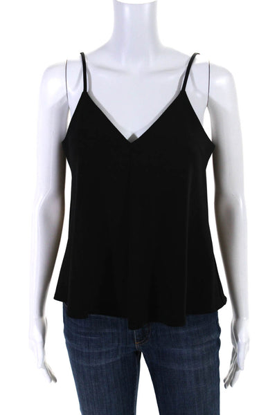 Amanda Uprichard Womens Spaghetti Strap Oversized Boxy Tank Top Black Size Small