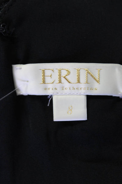 ERIN Erin Fetherston Womens Satin Bow Metallic Knit Cocktail Dress Black Size 8