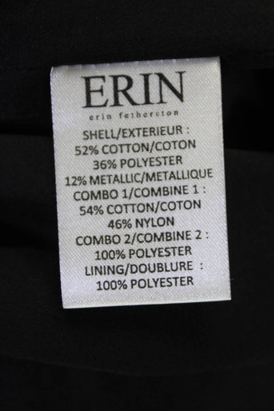 ERIN Erin Fetherston Womens Satin Bow Metallic Knit Cocktail Dress Black Size 8