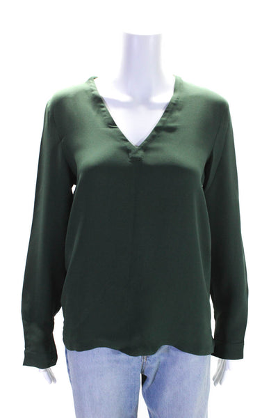 Max Mara Womens Long Sleeve V Neck Boxy Lightweight Top Green Size 6