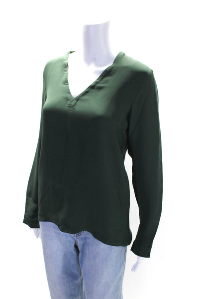 Max Mara Womens Long Sleeve V Neck Boxy Lightweight Top Green Size 6