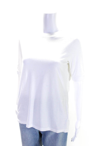 Bogner Womens Solid White Crew Neck Short Sleeve Tee Top Size 12