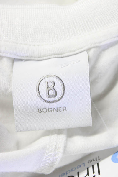 Bogner Womens Solid White Crew Neck Short Sleeve Tee Top Size 12