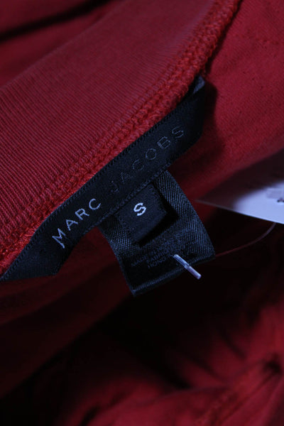 Marc Jacobs Womens Cotton Zipper Detail Round Neck Zip Up Jacket Red Size S