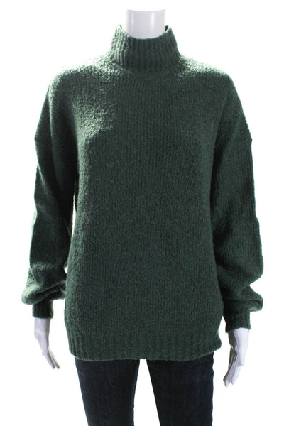 Lovers + Friends Womens Oversize Turtleneck Pullover Sweater Green Size XS