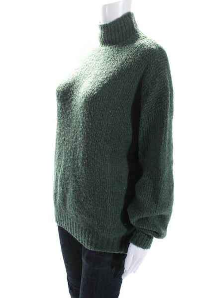 Lovers + Friends Womens Oversize Turtleneck Pullover Sweater Green Size XS