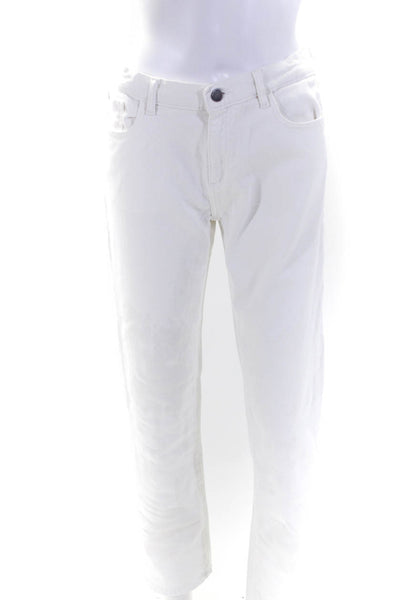 DL1961 Womens White High Rise Brady Slim Straight Leg Jeans Size 16