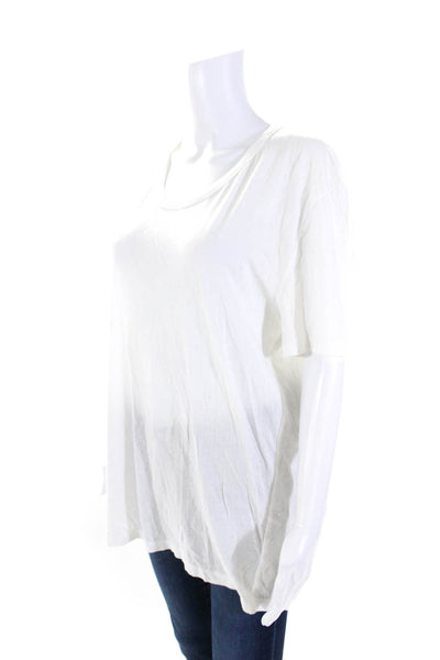 T Alexander Wang Womens Short Sleeve Jersey Tunic Tee Shirt White Size medium