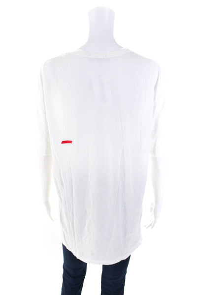 T Alexander Wang Womens Short Sleeve Jersey Tunic Tee Shirt White Size medium