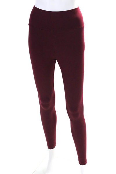 Kimberly Womens Mid-Rise Pull On Stretch Ankle Leggings Burgundy Red Size XS