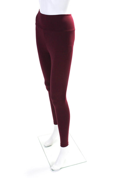 Kimberly Womens Mid-Rise Pull On Stretch Ankle Leggings Burgundy Red Size XS