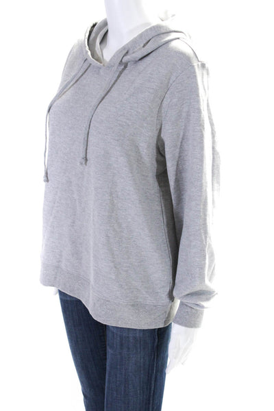 Kimberly Taylor Womens Cotton Terry Long Sleeve Hooded Pullover Top Gray Size S