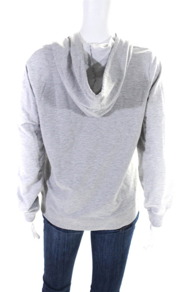 Kimberly Taylor Womens Cotton Terry Long Sleeve Hooded Pullover Top Gray Size S