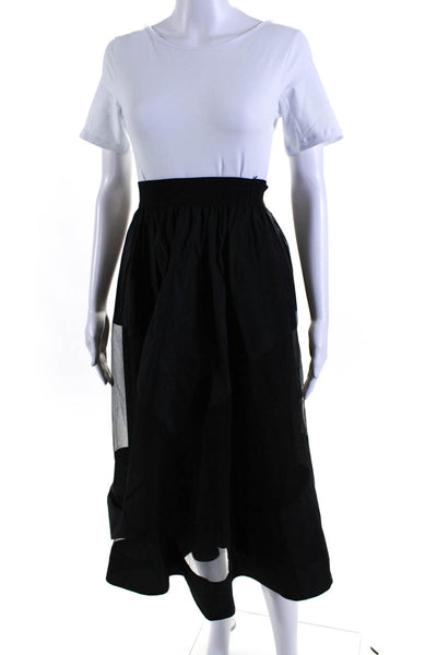 Bianco Nero Womens Sheer Layered Elastic Waist Maxi Skirt Black Size 34