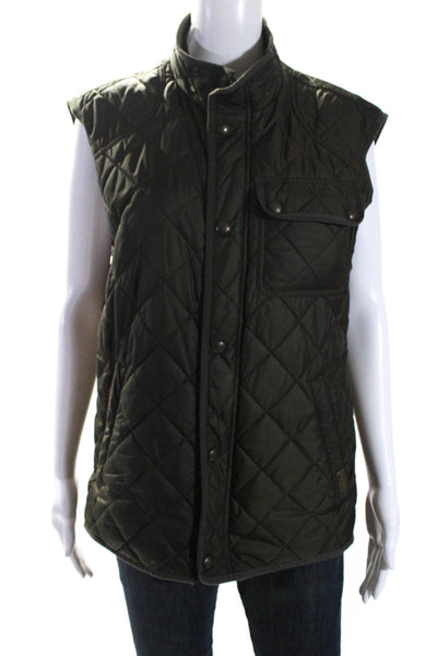 Polo Ralph Lauren Womens Quilted Full Zip Sleeveless Vest Army Green Size M