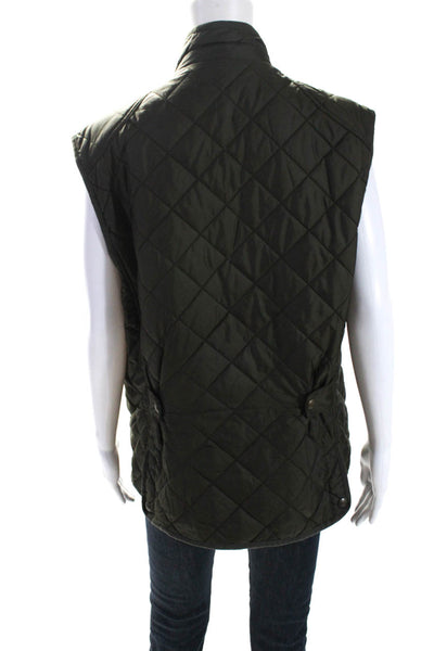 Polo Ralph Lauren Womens Quilted Full Zip Sleeveless Vest Army Green Size M