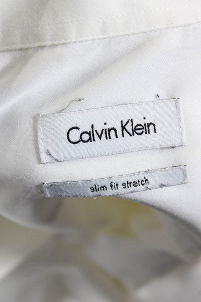 Calvin Klein Womens Cotton Collared Buttoned Long Sleeve Top White Size EUR32