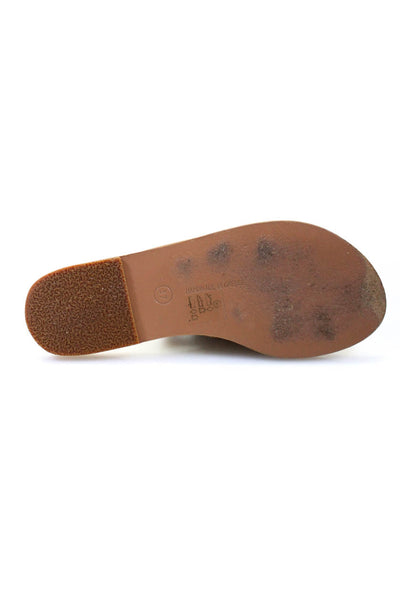 Ancient Greek Sandals Womens Metallic Textured Slip-On Sandals Gold Size EUR37