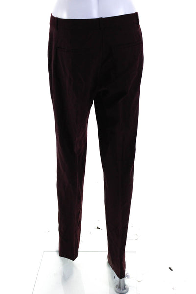 Theory Womens Creased Straight Leg Avano Dress Pants Purple Wool Blend Size 6