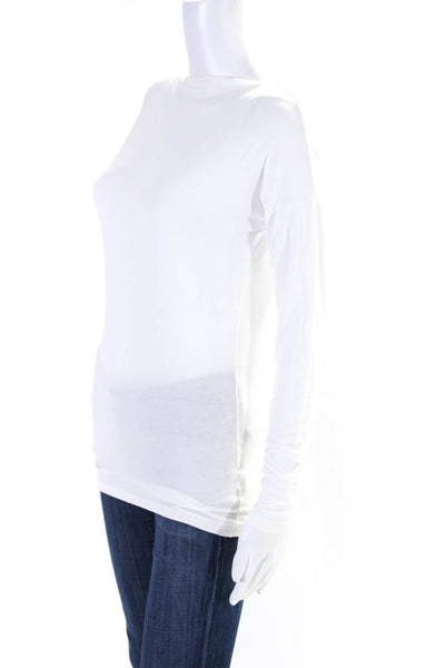 Vince Womens Long Sleeve Boat Neck T shirt White Size XS