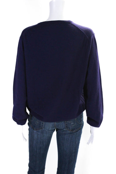 J Crew Womens Cashmere Long Sleeve V Neck Knit Top Purple Size M