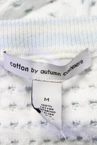 Cotton By Autumn Cashmere Womnens Perforated Sweater Sky Blue Size Medium