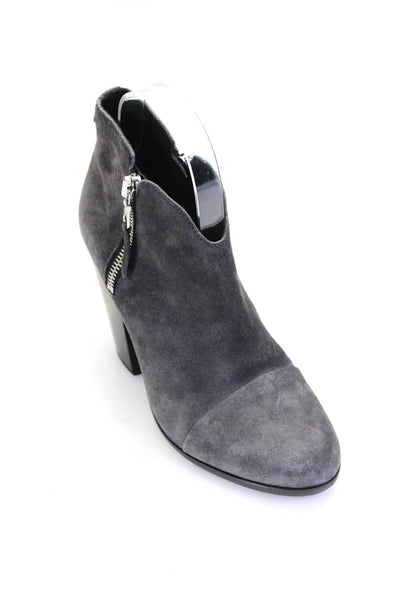 Rag & Bone Womens Suede Zip Up Cap Toe Ankle Boots Gray Size 36.5 6.5