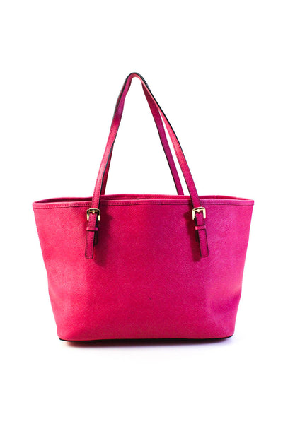 MK Michael Kors Womens Double Handle Small Tote Handbag Pink Leather