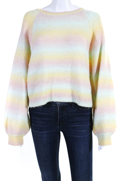 BB Dakota Womens Long Sleeves Crew Neck Sweater Multi Colored Size Large