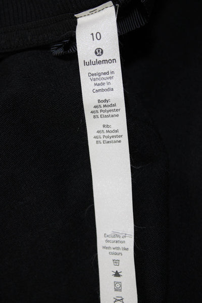 Lululemon Womens Long Sleeves High Neck Pullover Sweatshirt Black Size 10