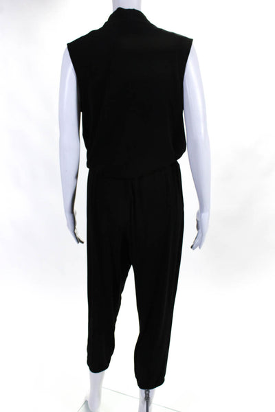 DKNYC Womens Sleeveless Drawstring Waist Jogger Pant Jumpsuit Black Size Medium