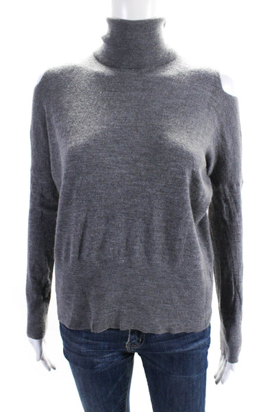 Vince Womens Long Sleeves Turtleneck Pullover Sweater Gray Wool Size Small