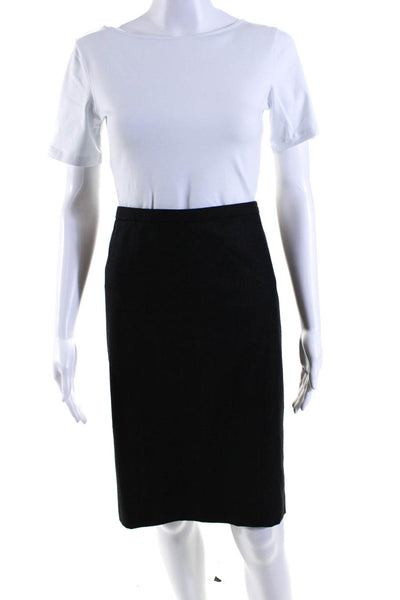 Armani Collezioni Womens Wool Mid Rise Knee Length Pencil Skirt Gray Size 10