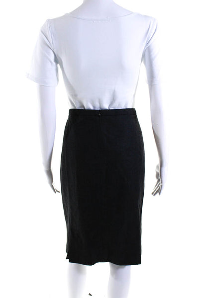 Armani Collezioni Womens Wool Mid Rise Knee Length Pencil Skirt Gray Size 10