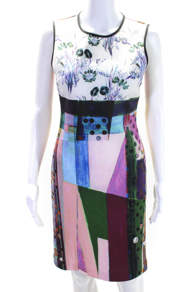 Clover Canyon Womens Abstract Print Sleeveless Sheath Dress Multicolor Size S