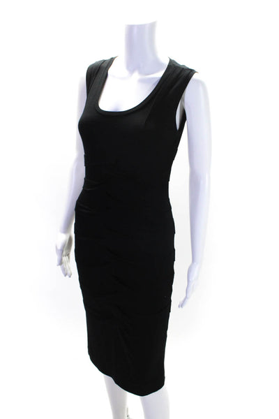 Artelier Nicole Miller Womens Jersey Knit Ruched Sleeveless Dress Black Size S