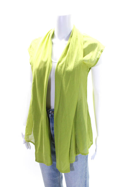 Versus Womens Collared Sleeveless Open Front Blouse Top Green Size EUR30