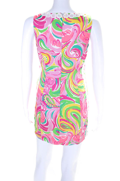 Lily Pulitzer Womens Sleeveless Back Zip Abstract Dress Pink Size 00