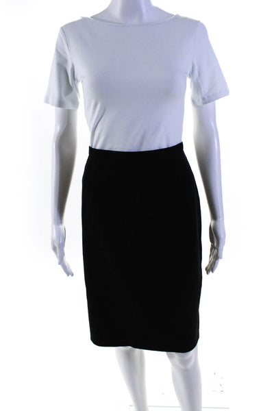 Max Mara Womens Front Darted Back Zippered Midi Straight Skirt Black Size EUR38