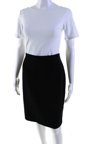 Max Mara Womens Front Darted Back Zippered Midi Straight Skirt Black Size EUR38