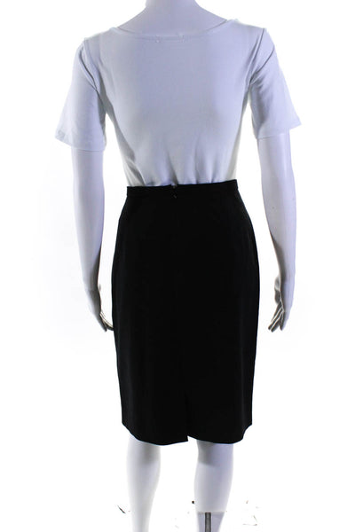 Max Mara Womens Front Darted Back Zippered Midi Straight Skirt Black Size EUR38