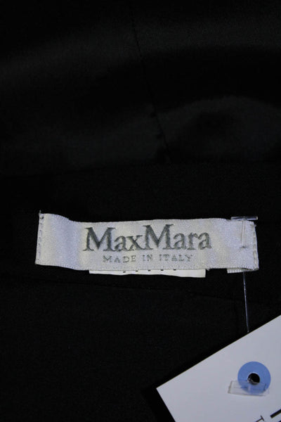 Max Mara Womens Front Darted Back Zippered Midi Straight Skirt Black Size EUR38