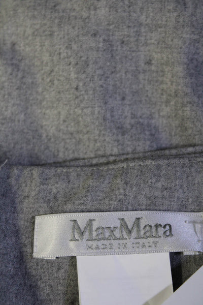 Max Mara Womens Wool D-Ring Wrapped Belted Zipped Straight Skirt Gray Size 10