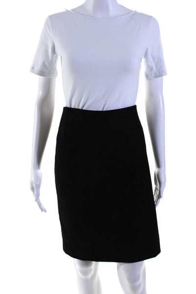 Max Mara Womens Wool Darted Side Zippered Midi Pencil Skirt Black Size EUR46